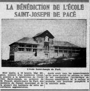 La nouvelle école privée de Pacé (Ouest-Eclair, 28 septembre 1936