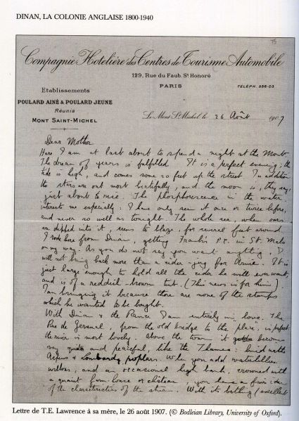 Fichier:Lettre de Lawrence d'Arabie à sa mère le 26 août 1907.jpg
