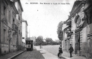 Rue Martenot et Lycée de Jeunes Fille. Carte postale Le Déley (ELD 180) écrite 1916. Coll. YRG et AmR 44Z 1281