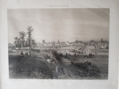 Panorama de rennes vers 1850 (lithographie)