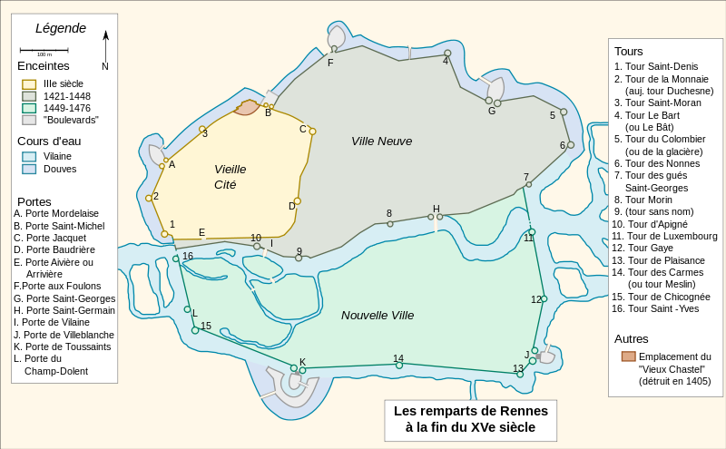 Fichier:Remparts de Rennes - fin XVe siècle.svg