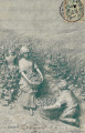 L'Automne. Sculptographie. Carte postale, impression gris bleuté, E. Forcade & E. Météhen. Coll. YRG et AmR 44Z