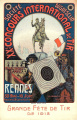 30 mai - 16 juin 1913 - Concours International de tir. Reproduction de l'affiche. Carte postale Oberthur. Coll. YRG et AmR 44Z0531