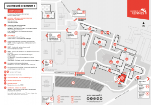 Plan du campus centre de l'université Rennes 1