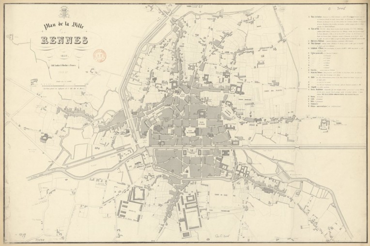 Fichier:Plan de Rennes 1850.jpg