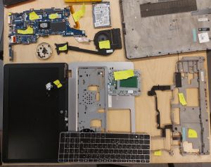 Vue éclaté d'un ordinateur HP