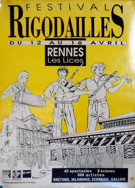 Fichier:Affiche « Festival Rigodailles » - Du 12 au 16 Avril - Rennes - Les Lices (1984 ou 1985 ?).jpeg