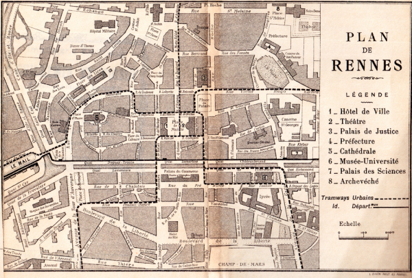 Centre de Rennes en 1900. [1]