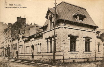 La Crêche de la rue Saint-Hélier. Carte postale vers 1910. Coll. YRG