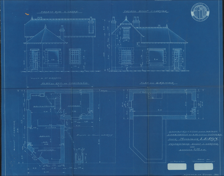 Fichier:Plan 92 bd Jacques Cartier - 765 W1 - Archives de Rennes.jpg