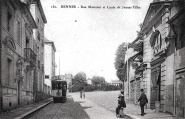 Rue Martenot et Lycée de Jeunes Filles. Carte postale Le Déley (ELD 180) écrite 1916. Coll. YRG et AmR 44Z 1281
