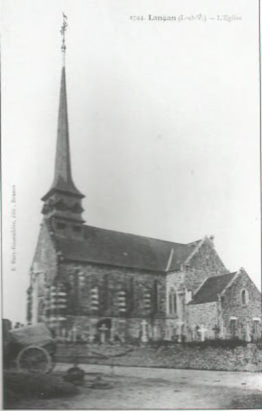 Fichier:Eglise de langan vers 1920.jpg
