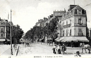L'Avenue de la gare. J. Sorel, Edit. Rennes 49, voyagé 1915. Coll. YRG