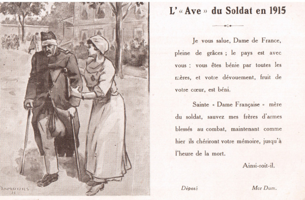 Carte Postale Ancienne Patriotique – Mes Pensées Vers Vous – Correspondance Militaire WW1 – 14-18